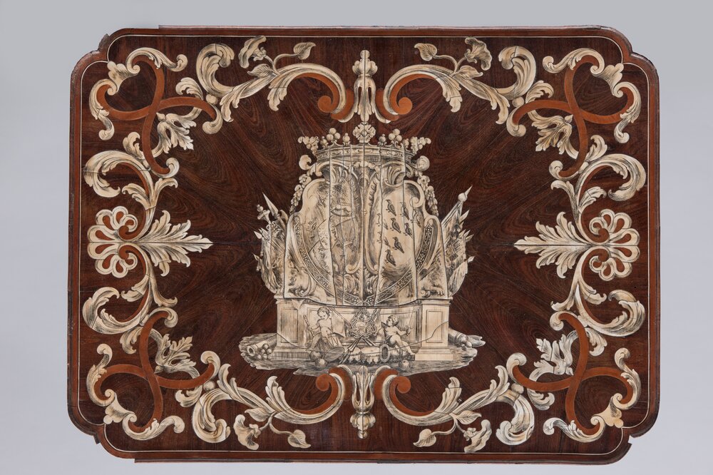 Santena, Castello Cavour, P. Piffetti, Coffee table, inv. I/50 - before restoration