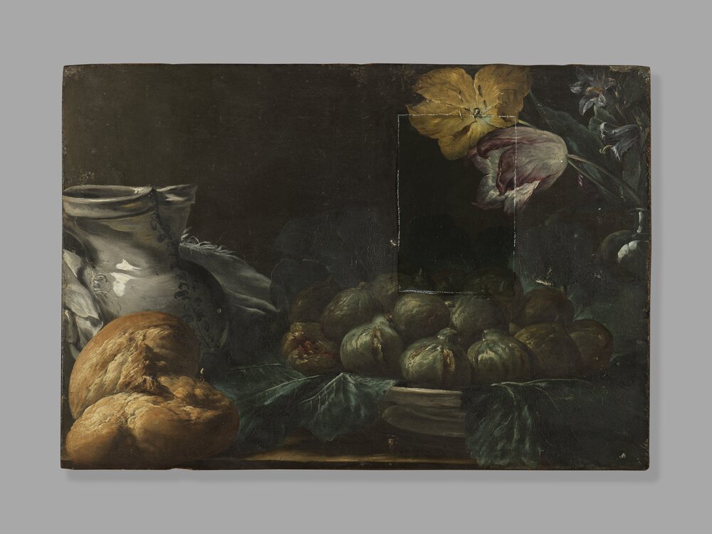 Galleria Sabauda, Still life with figs inv. 673, cat. 285 - during the restoration