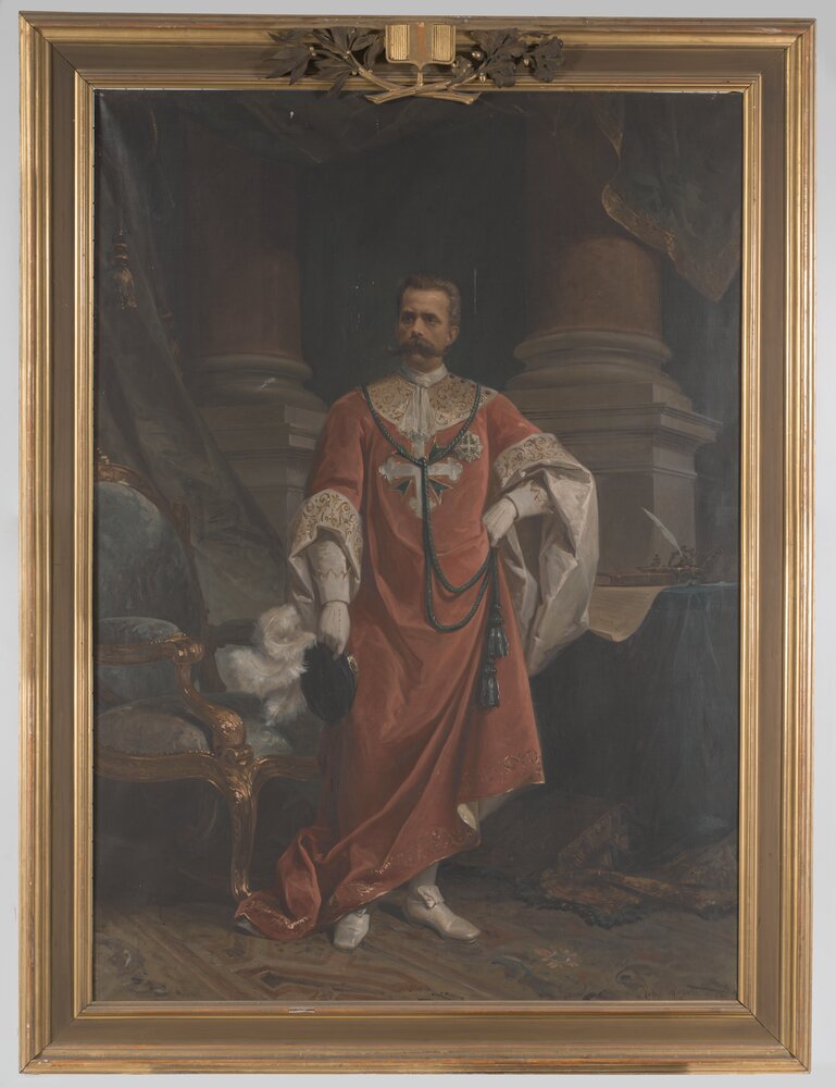 4-TE-2017_Nichelino, Palazzina di Caccia di Stupinigi, R. Morgari, Ritratto di Umberto I in abiti di gran maestro dell'ordine dei SS. Maurizio e Lazzaro