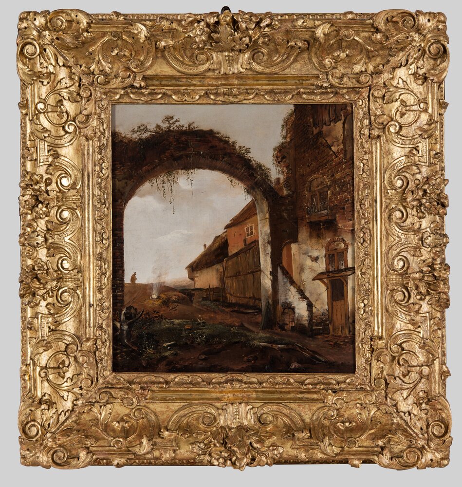 Torino, Galleria Sabauda, G. De Witte, Casolari, inv. 91 - durante il restauro