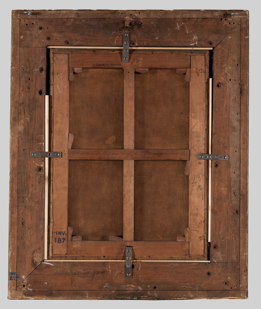 Turin, Galleria Sabauda, B. Cincani (Mountain), Jesus Blessing, inv. 187, verse - before restoration