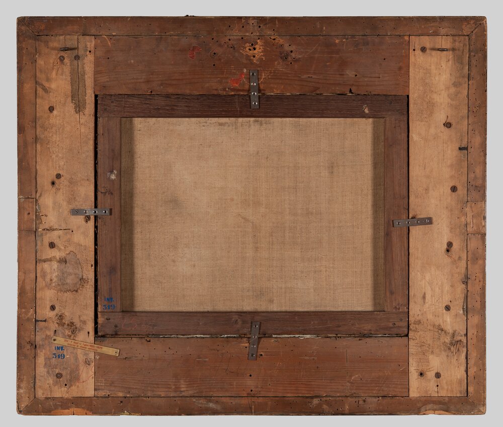 Turin, Galleria Sabauda, P. Neefs, Interior of the Catholic Church, inv. 319, verso - before restoration