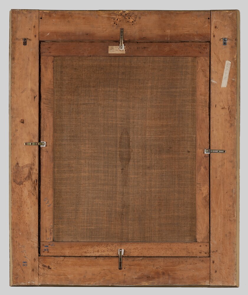 Turin, Galleria Sabauda, O. Riminaldi, Davide con la testa di golia, inv. 98, verso - before restoration