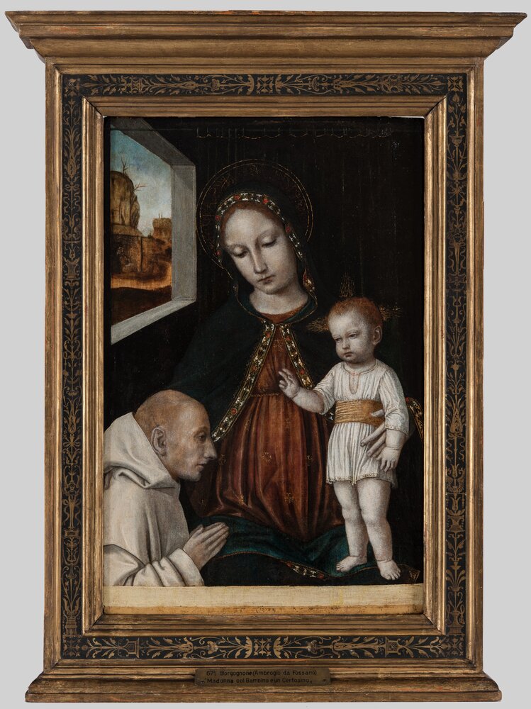 Turin, Galleria Sabauda, A. da Fossano (Bergognone), Madonna with child and a Carthusian, inv. 175 - after restoration