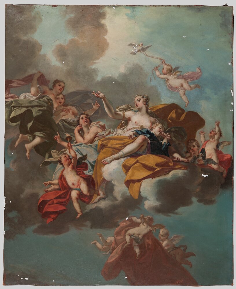 Turin, Galleria Sabauda, C. F. Beaumont, Triumph of Venus and Love, inv. 59 - during the restoration