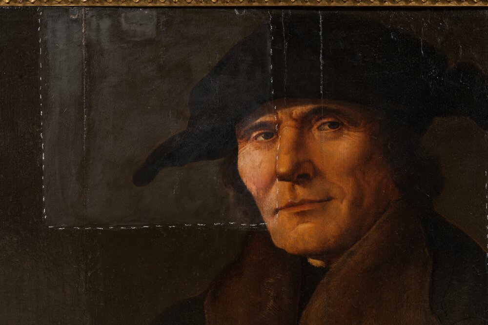 Turin, Galleria Sabauda, J. Dirck, Portrait of a man with a letter, inv. 86 - during the restoration