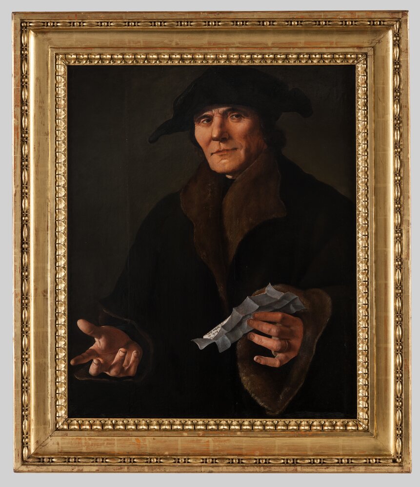 Turin, Galleria Sabauda, J. Dirck, Portrait of a man with a letter, inv. 86 - after restoration