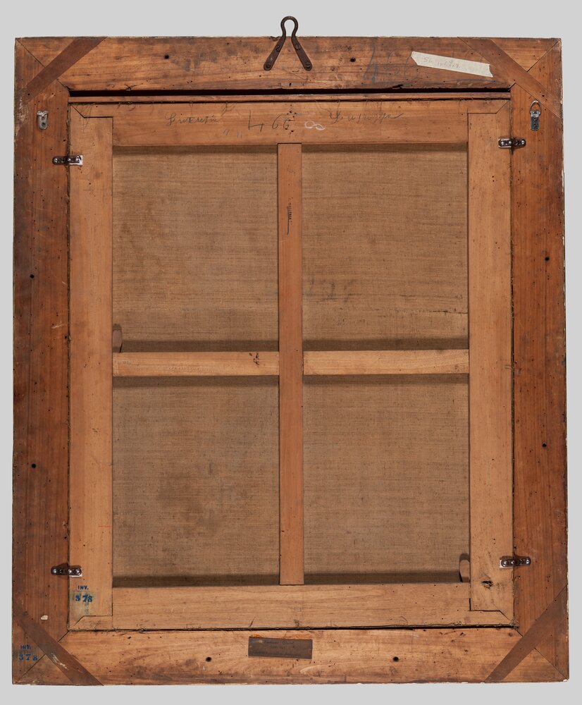 Torino, Galleria Sabauda, F. Cairo, Morte di Lucrezia romana, inv. 378, verso - prima del restauro