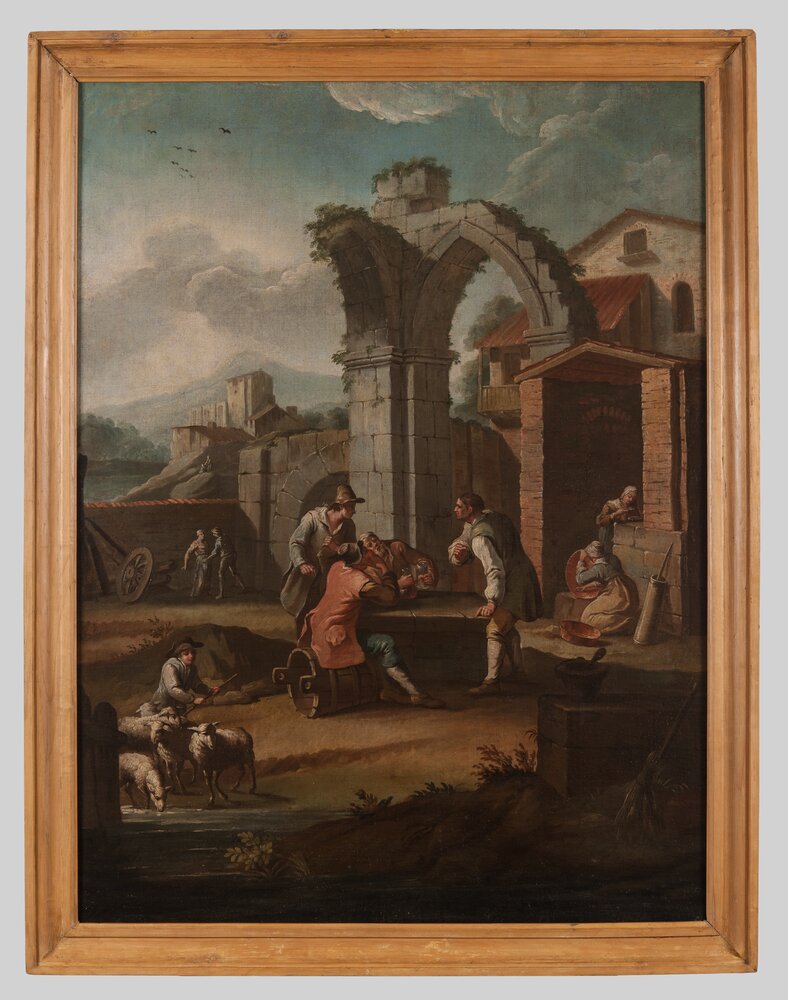 Torino, Galleria Sabauda, G. M. Graneri, Giocatori di morra, inv. 780 - dopo il restauro
