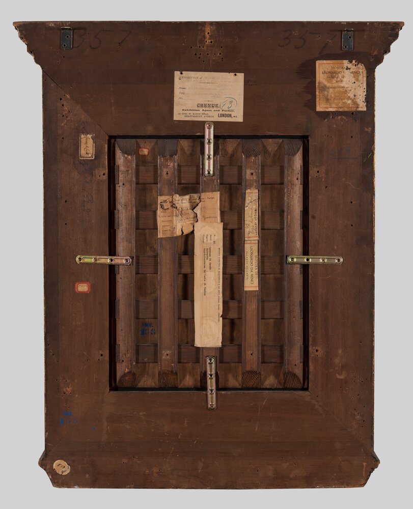 Torino, Galleria Sabauda, L. di Credi, Ritratto di giovane, inv. 188, verso - prima del restauro