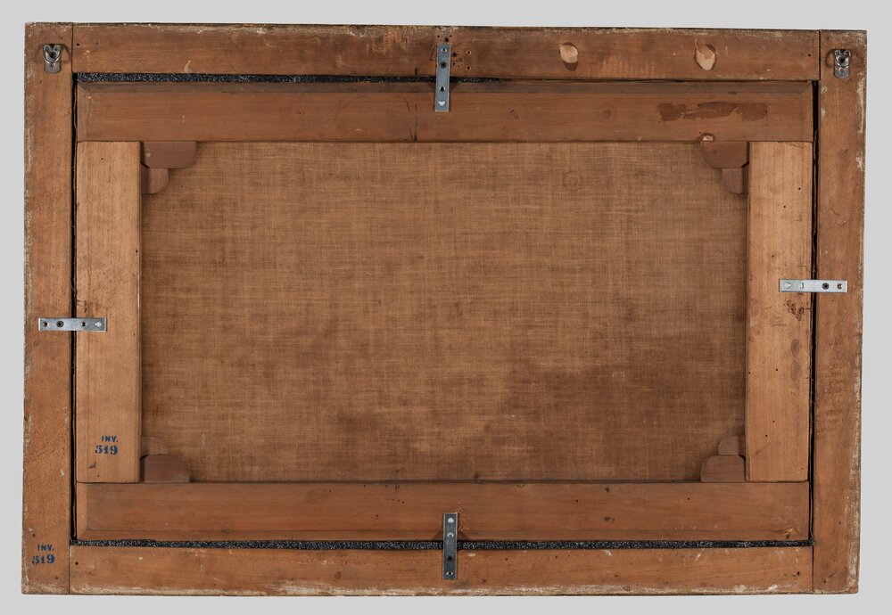 Turin, Galleria Sabauda, P. D. Olivero, Scena campestre, inv. 519, verso - before restoration