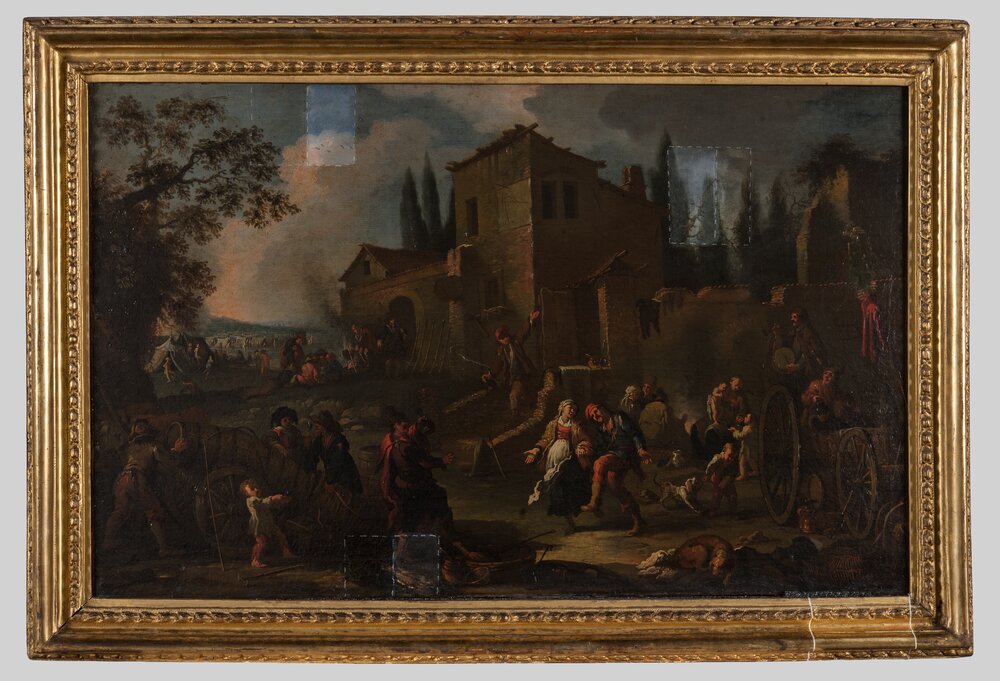 Turin, Galleria Sabauda, P. D. Olivero, Scena campestre, inv. 519 - during the restoration