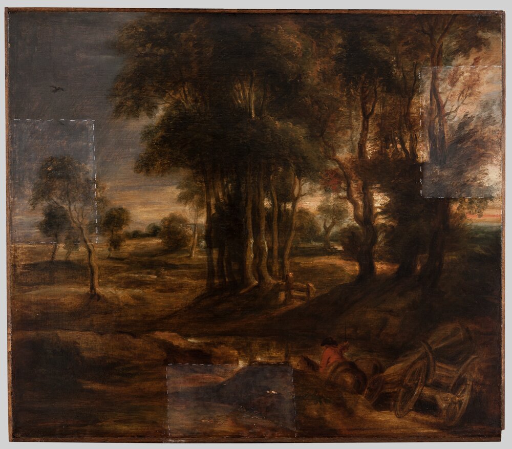 Turin, Galleria Sabauda, P. P. Rubens, The ford, inv. 527 - during the restoration