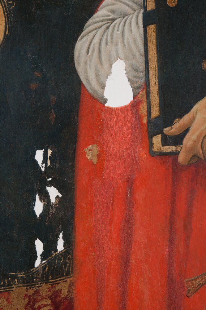 Turin, Galleria Sabauda, F. Botticini, Coronation of the Virgin, inv. 186 - during the restoration