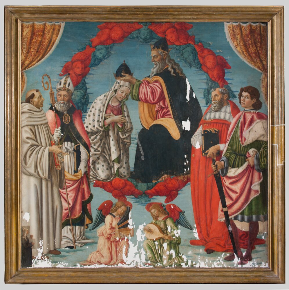 Turin, Galleria Sabauda, F. Botticini, Coronation of the Virgin, inv. 186 - during the restoration
