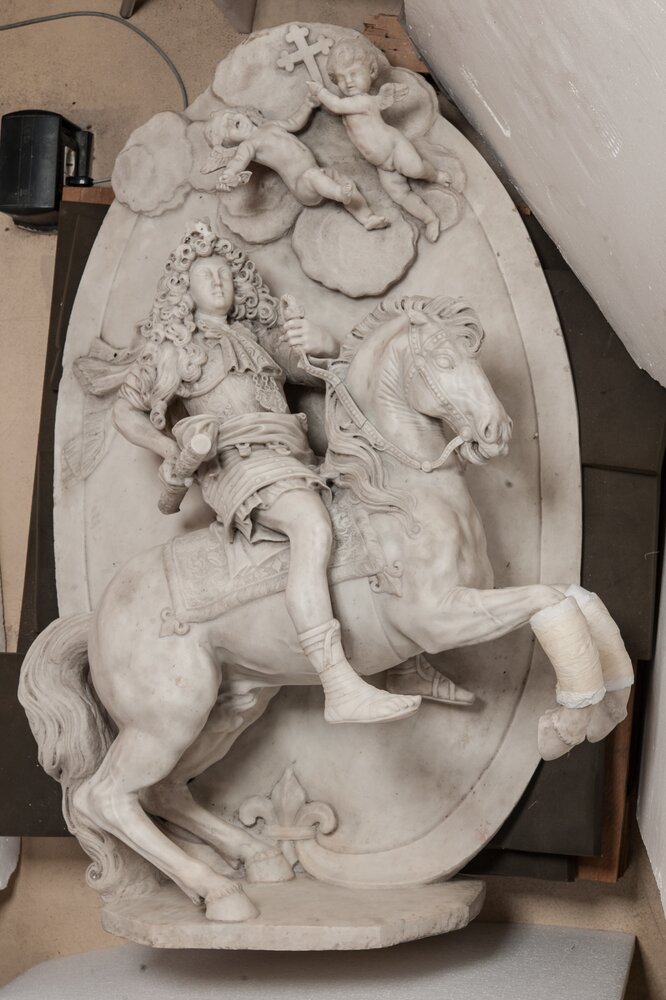 39-ML-2014_Venaria Reale, Reggia di Venaria, A. Baratta, High relief with Portrait of Vittorio Amedeo II, inv. 742 (property of the hunting lodge of Stupinigi)