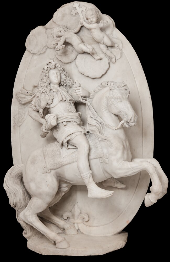 High relief with Portrait of Vittorio Amedeo II inv. 742 - during the restoration