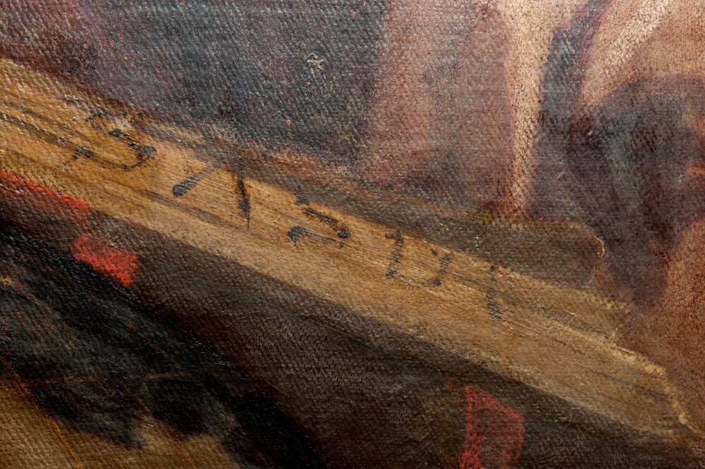 Verbania, Villa San Remigio, P. Caliari (Veronese), Allegory of Astronomy, inv. 40297 - during the restoration