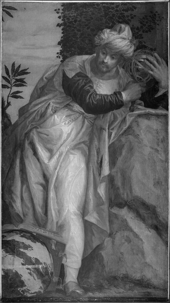 Verbania, Villa San Remigio, P. Caliari (Veronese), Allegory of Astronomy, inv. 40297 - infrared (950 nm)