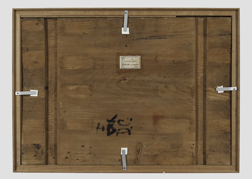 Milano, Pinacoteca di Brera, B. Luini, Putto vendemmiante, inv. 5532, verso - prima del restauro
