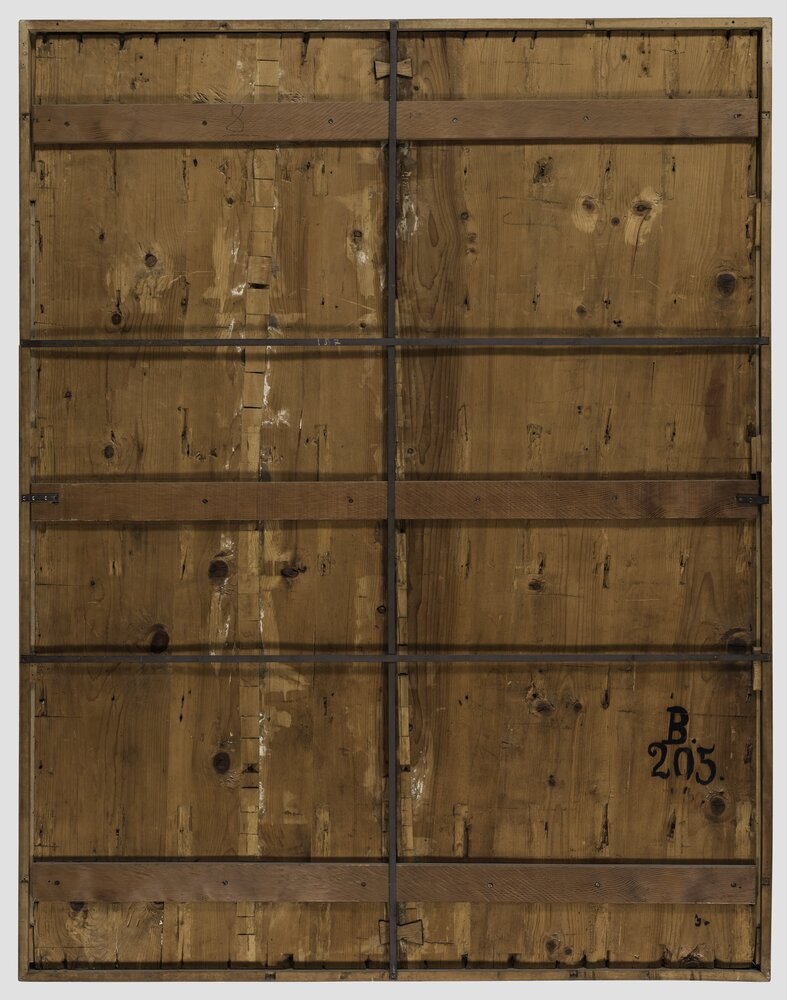 Milano, Pinacoteca di Brera, B. Luini, Raccolta della manna, inv. 5526, verso - prima del restauro