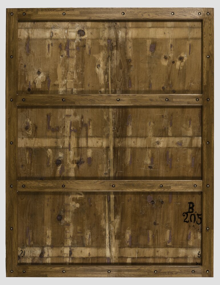 Milano, Pinacoteca di Brera, B. Luini, Raccolta della manna, inv. 5526, verso - dopo il restauro