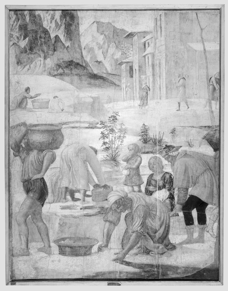 Milano, Pinacoteca di Brera, B. Luini, Raccolta della manna, inv. 5526 - infrarosso IR (950 nm)