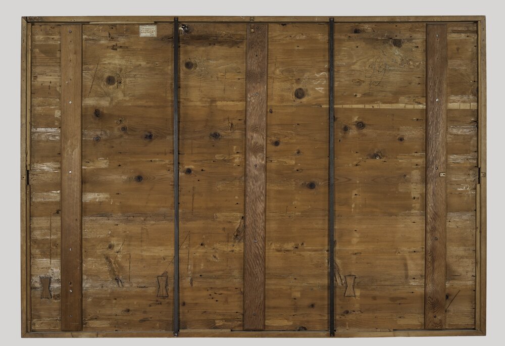 Milano, Pinacoteca di Brera, B. Luini, Celebrazione delle Pasqua, inv. 5521, verso - prima del restauro