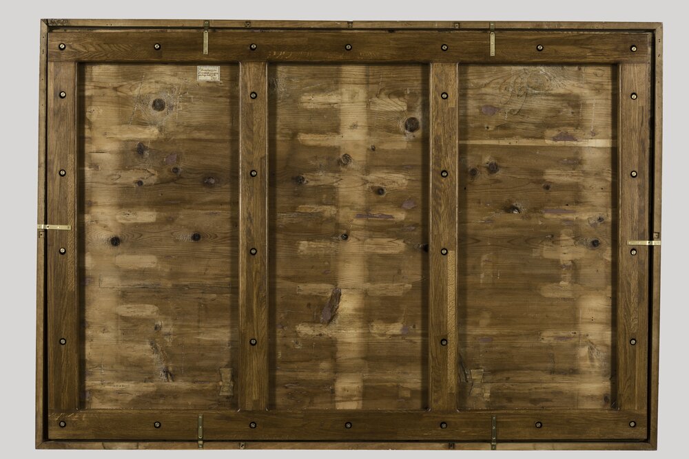 Milano, Pinacoteca di Brera, B. Luini, Celebrazione delle Pasqua, inv. 5521, verso dopo il restauro