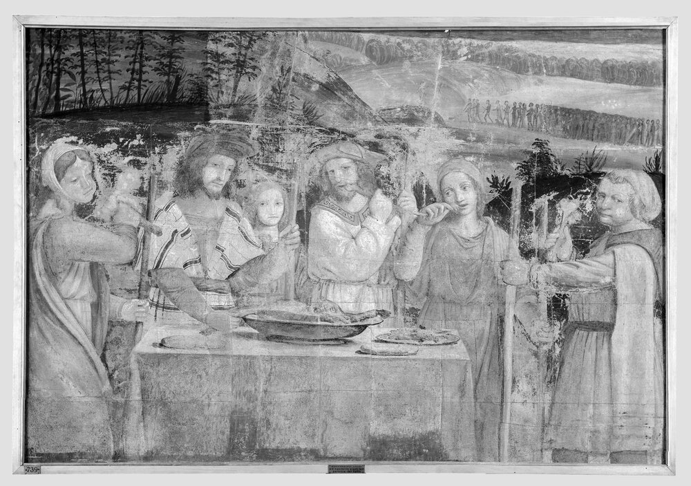Milano, Pinacoteca di Brera, B. Luini, Celebrazione delle Pasqua, inv. 5521 - infrarosso IR (950 nm)