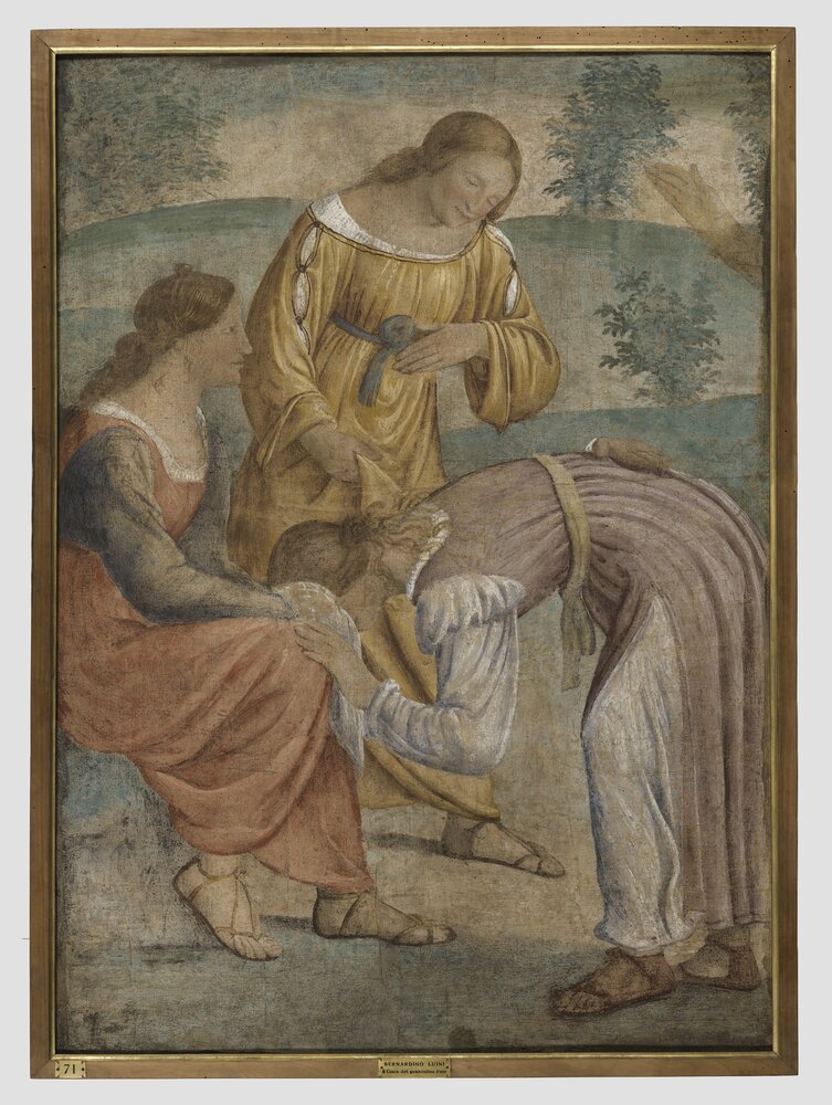 Milano, Pinacoteca di Brera, B. Luini, Il gioco della mano calda, inv. 10 - dopo il restauro