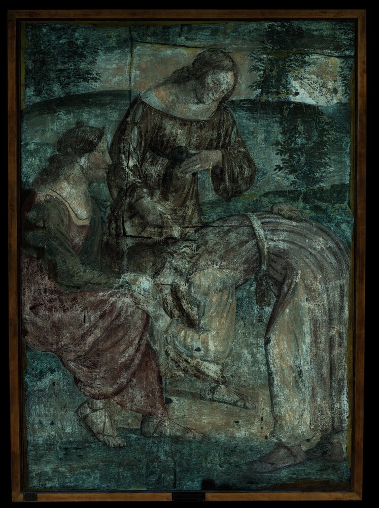 Milano, Pinacoteca di Brera, B. Luini, Il gioco della mano calda, inv. 10 - analisi UV