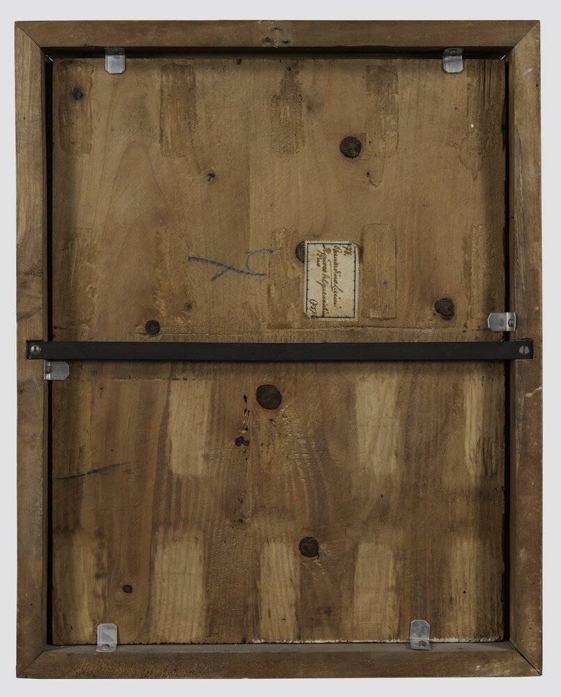 Milano, Pinacoteca di Brera, B. Luini, Busto di fanciulla, inv. 17, verso - prima del restauro