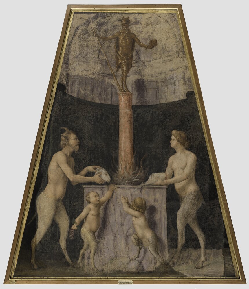Milano, Pinacoteca di Brera, B. Luini, Una famiglia di satiri compie un sacrificio a Pan, inv. 63 - dopo il restauro