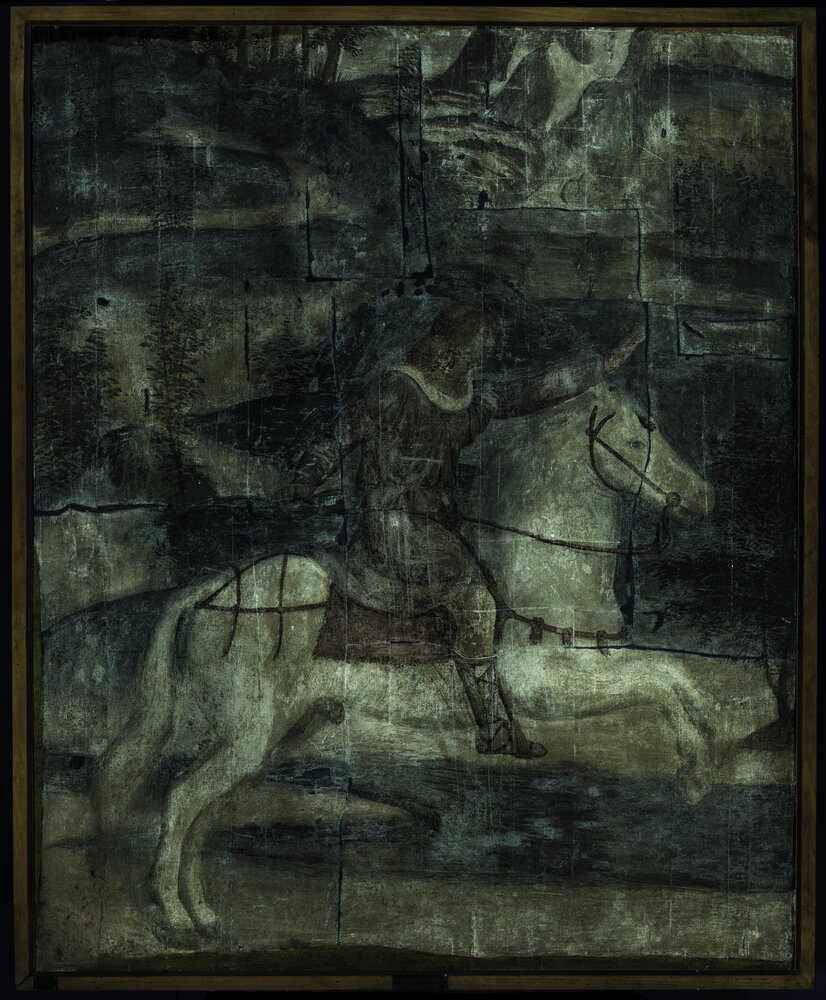 Milano, Pinacoteca di Brera, B. Luini, Severe fugge dalle ninfe salvato da Mercurio trasformato in cavallo, inv. 9 - analisi UV