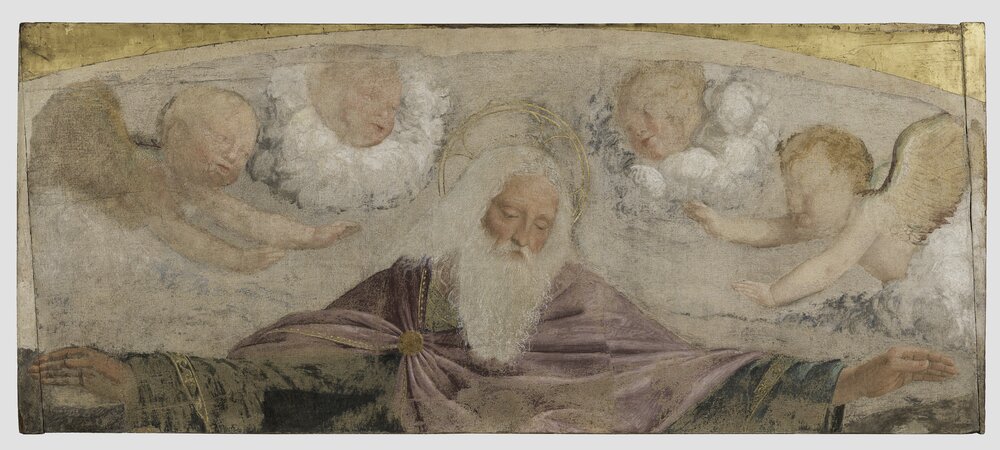 Milano, Pinacoteca di Brera, B. Luini, Dio padre e angeli, inv. 5533 - dopo il restauro