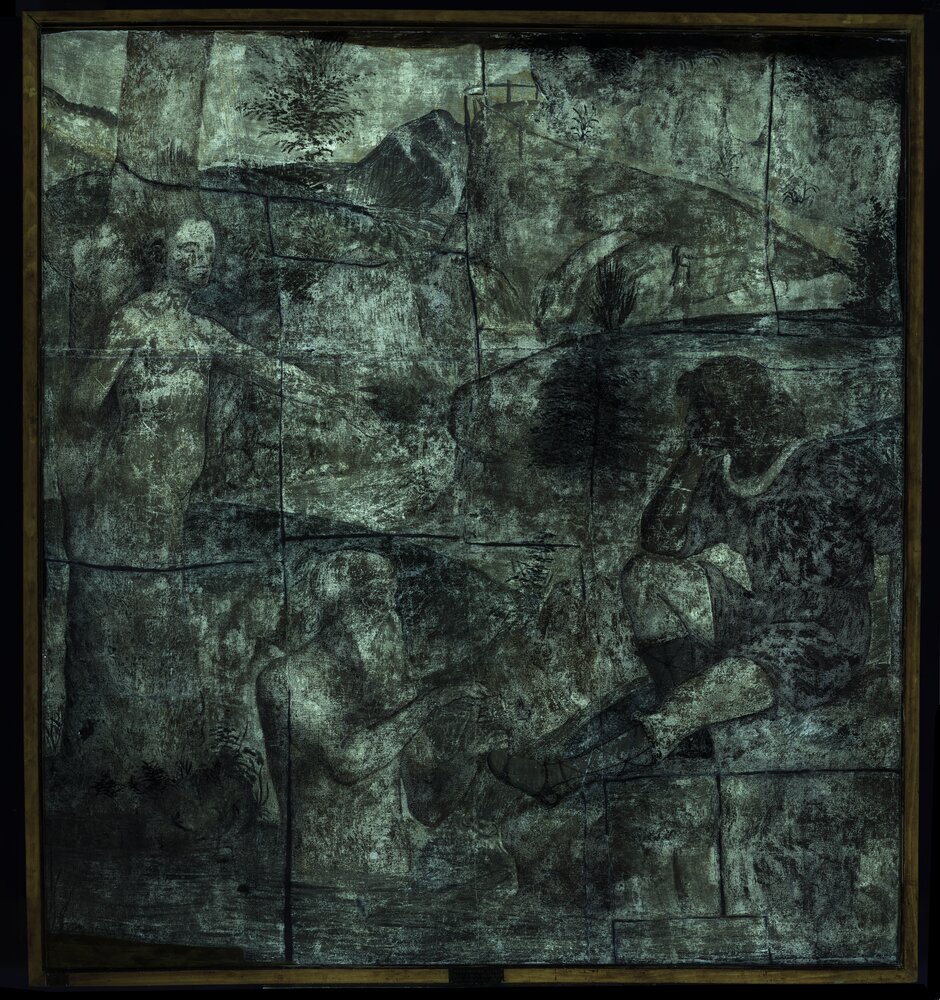 Milano, Pinacoteca di Brera, B. Luini, Severe consolato da Driope e Tavaiano, inv. 38 - analisi UV