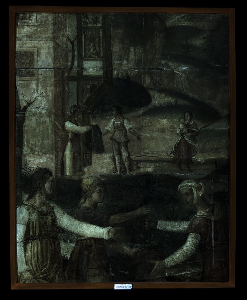 Milano, Pinacoteca di Brera, B. Luini, I doni degli egiziani agli ebrei, inv. 5523 - analisi UV