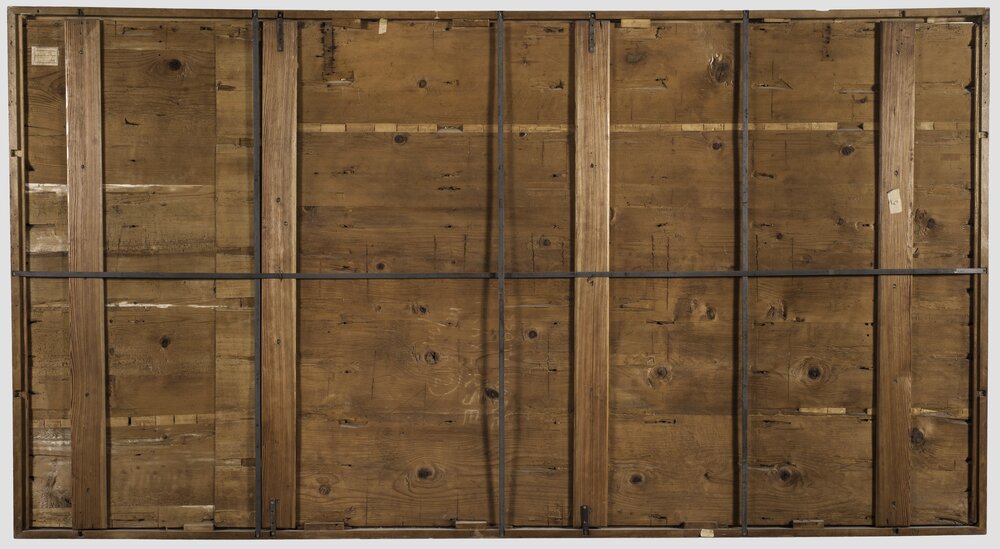 Milano, Pinacoteca di Brera, B. Luini, Fanciulle al bagno, inv. 5529, cat. 137a, verso - prima del restauro