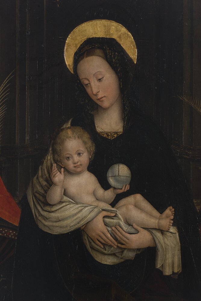 Turin, Museo Civico d'Arte Antica - Palazzo Madama, D. Ferrari, Madonna enthroned with the Child between two holy martyrs, inv. 439-D - after restoration