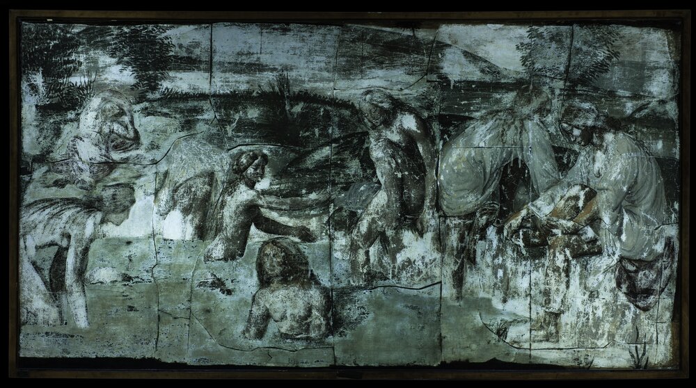 Milano, Pinacoteca di Brera, B. Luini, Fanciulle al bagno, inv. 5529, cat. 137a - analisi UV