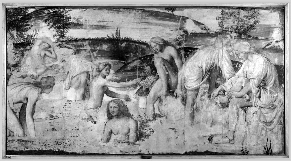 Milano, Pinacoteca di Brera, B. Luini, Fanciulle al bagno, inv. 5529, cat. 137a - infrarosso IR (950 nm)