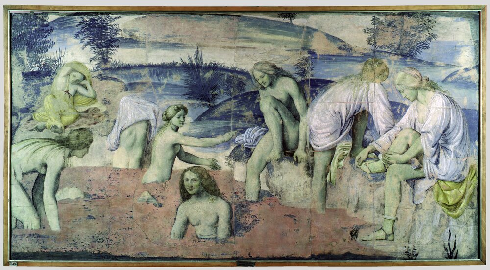Milano, Pinacoteca di Brera, B. Luini, Fanciulle al bagno, inv. 5529, cat. 137a - infrarosso in falso colore (950 nm)