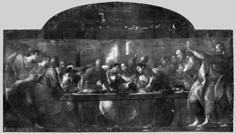 Genova, Basilica della Santissima Annunziata del Vastato, G. C. Procaccini, Ultima Cena - riflettografia IR (1150 nm)