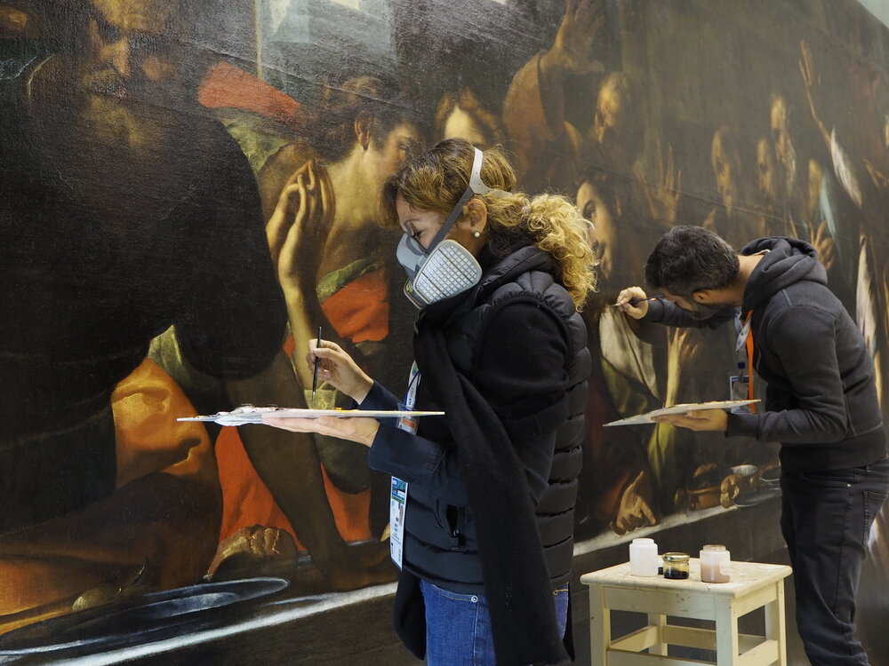 G.C. Procaccini, Ultima Cena, durante il restauro