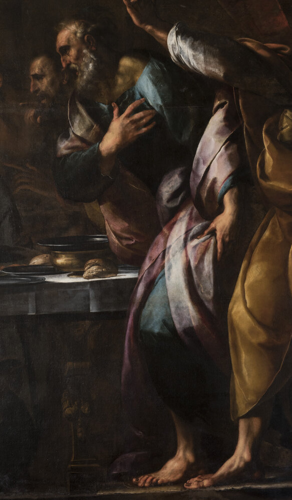 Genova, Basilica della Santissima Annunziata del Vastato, G. C. Procaccini, Ultima Cena - particolare dopo il restauro