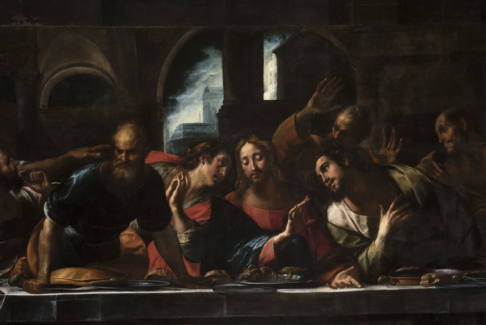 Genova, Basilica della Santissima Annunziata del Vastato, G. C. Procaccini, Ultima Cena  - particolare dopo il restauro