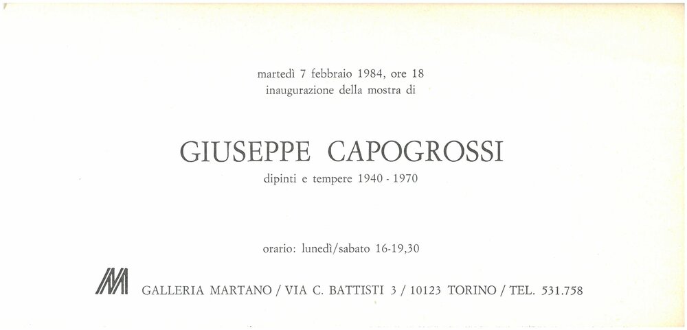 Giuseppe Capogrossi. Febbraio - Marzo 1984