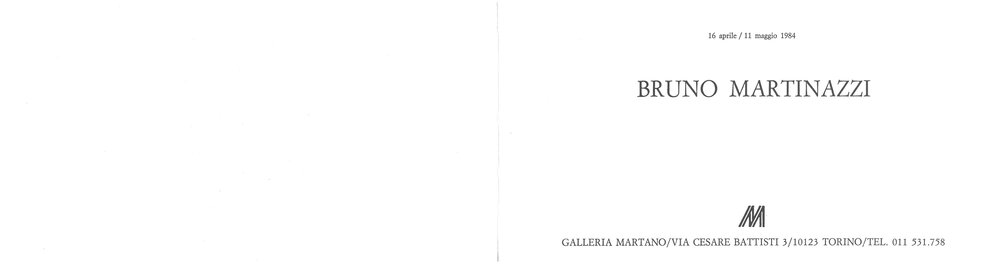 Bruno Martinazzi. Aprile - Maggio 1984
