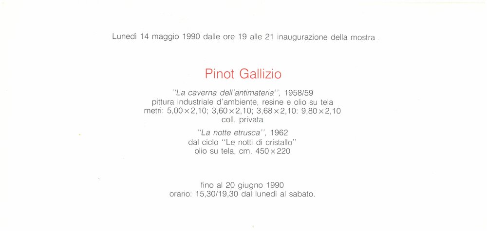 Pinot Gallizio. Maggio - Giugno 1990